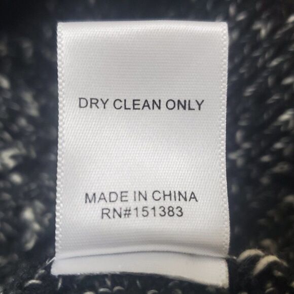 Current Air Los Angeles Chunky Knit V Neck Split Back Charcoal White Women Sz L - Picture 12 of 13